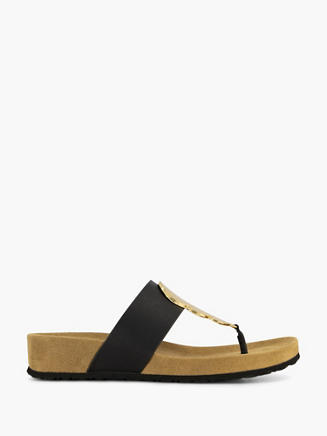 Graceland Zwarte teenslipper