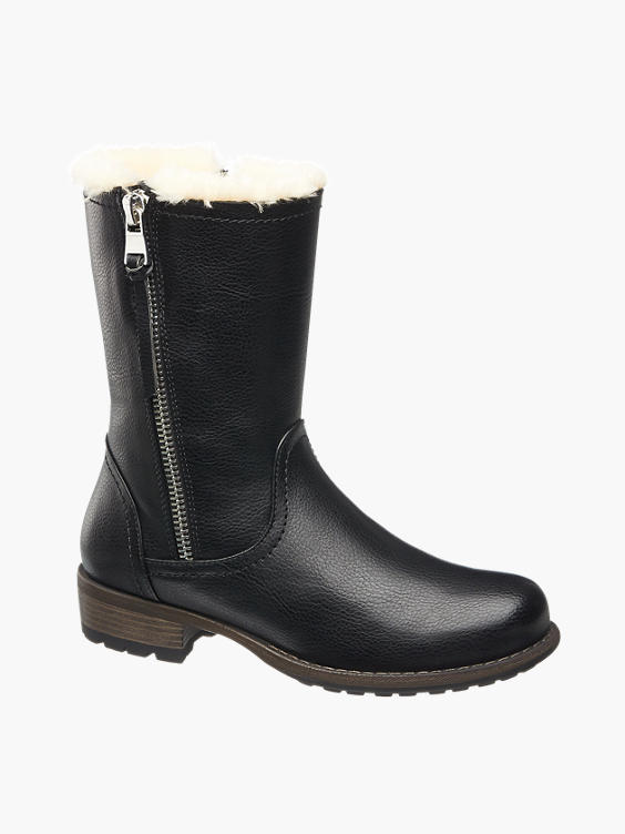 Black Calf Length Boots