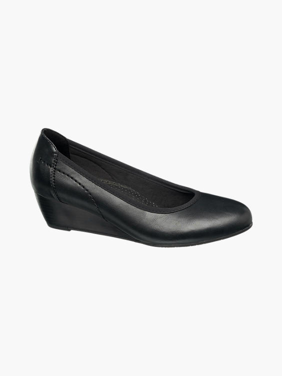 systematic Suppress Shah Easy Street) Black Wedge Court Comfort Shoes in Black | DEICHMANN