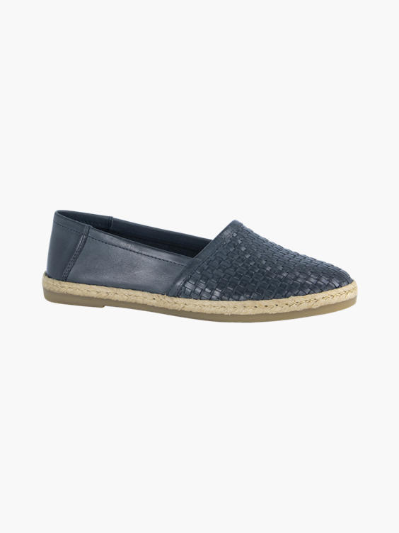 5th Avenue) Zwarte leren espadrilles van Zwart | vanHaren