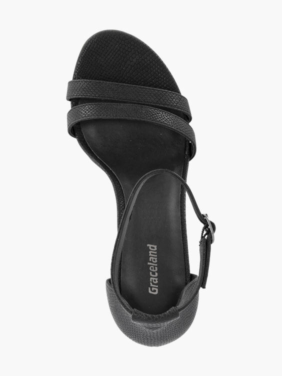 Graceland) Zwarte sandalette slangenprint van Zwart | vanHaren