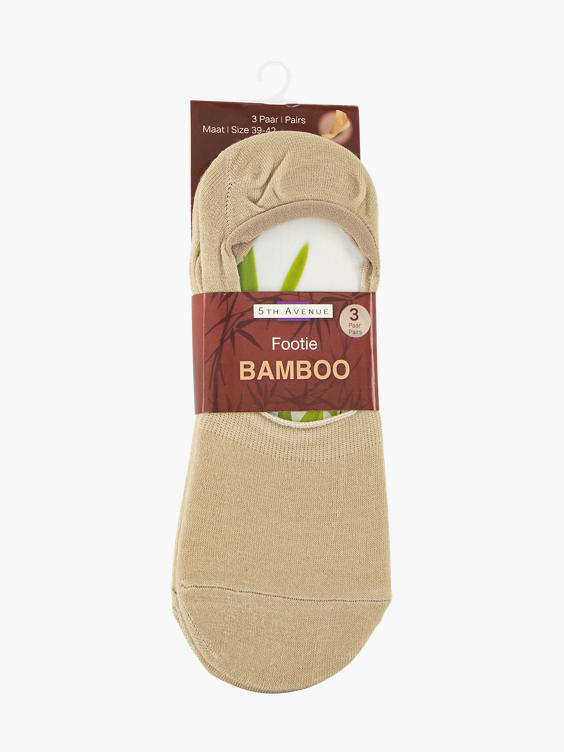 Beige Bamboo footie 3 pak mt 34-42