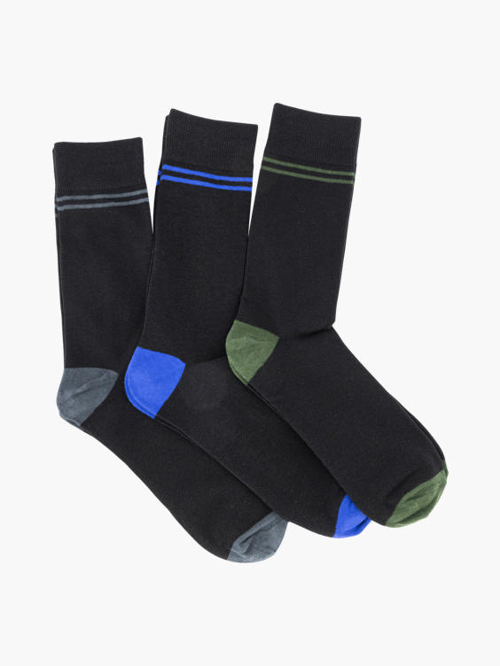 Zwarte sokken 3 pak mt 41-46
