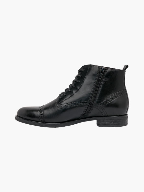 Black Leather Lace Up Brogue