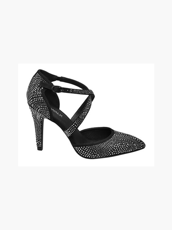 Black Jewel Heeled Shoe