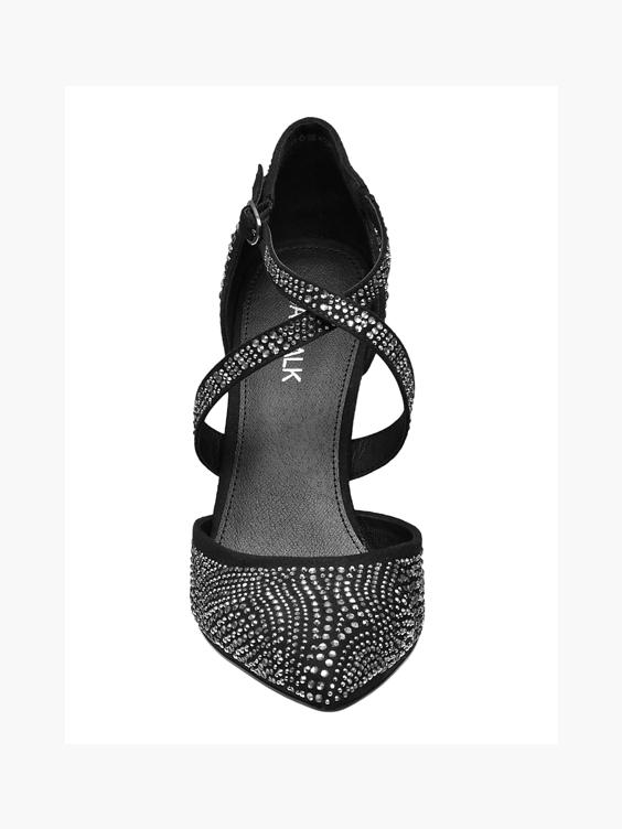 Black Jewel Heeled Shoe