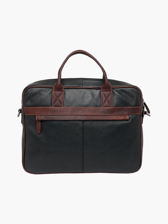 Borelli London Mens Leather Briefcase Black/Brown