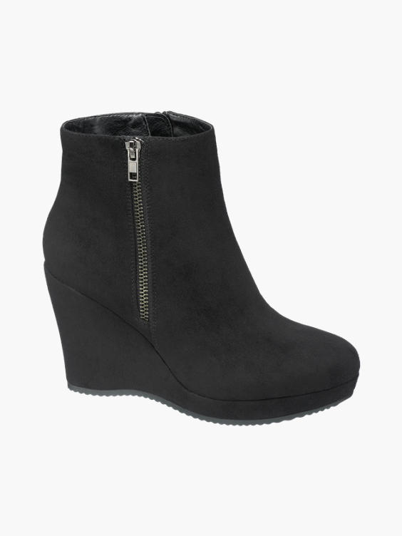Black Wedge Ankle Boots