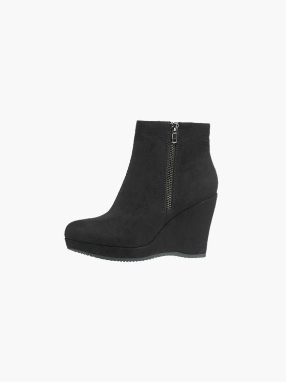 Black Wedge Ankle Boots