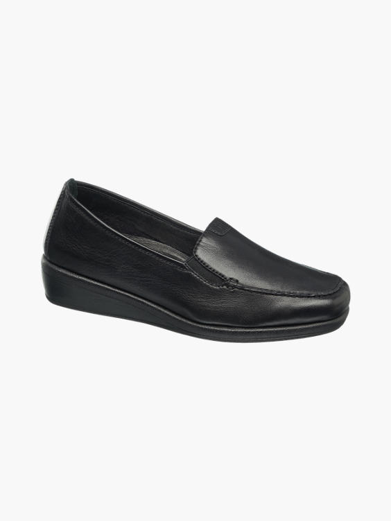 Black Slip-on Leather Casual Shoes