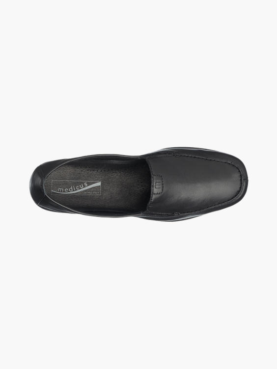 Black Slip-on Leather Casual Shoes