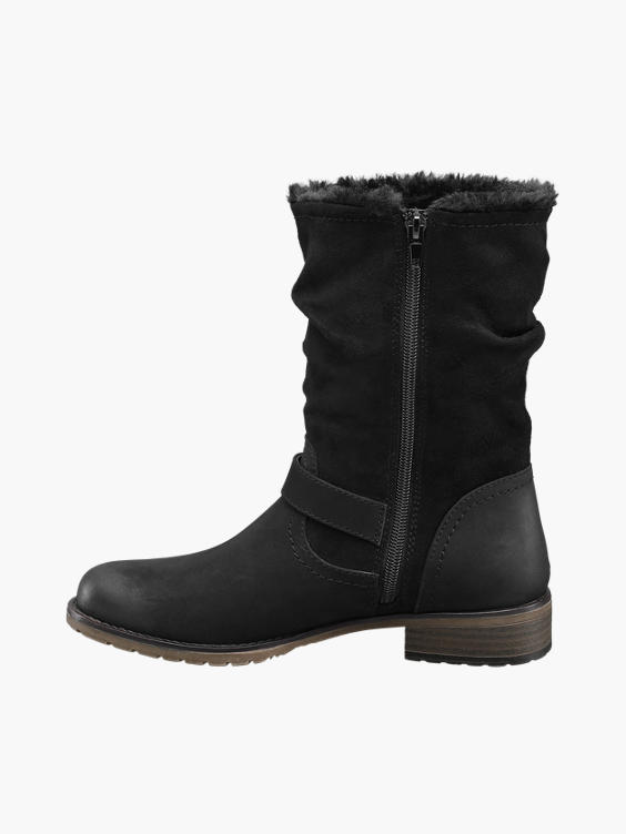 charme skylle Tåget Graceland) Black Warm Lined Mid Cut Boots in Black | DEICHMANN