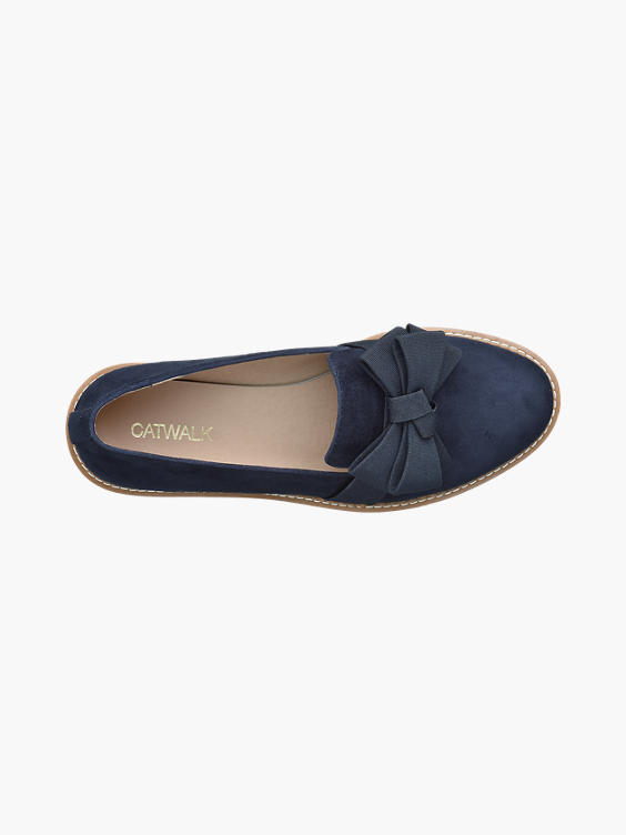 Bow Ribbon Detail Cork Heel Loafers