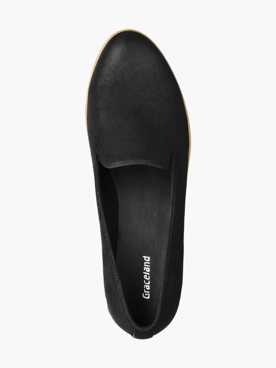 Black Contrast Slip-on Loafers