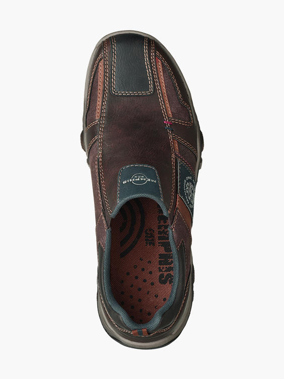 Brown/Navy Casual Slip-on Shoes