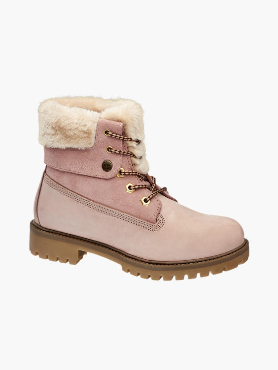 Landrover) Light Pink Leather Lace-up Ankle Boots in Pink | DEICHMANN