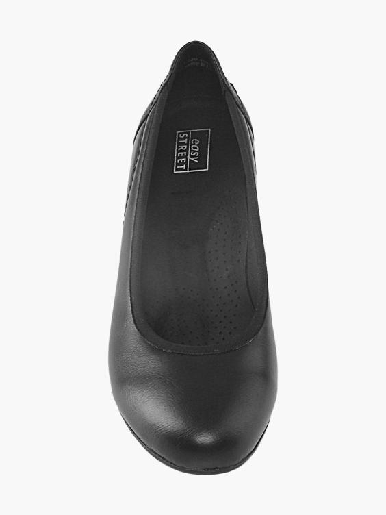 Black Wedge Court Comfort Shoes
