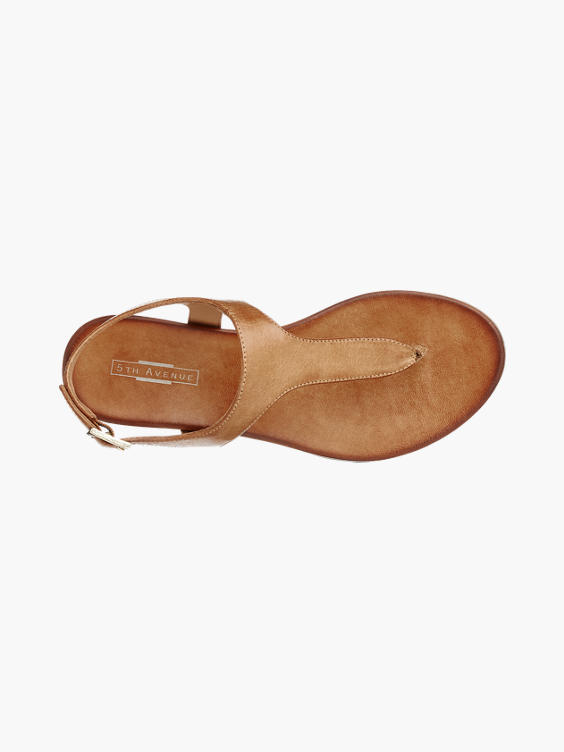 Tan Leather Toe Post Sandals