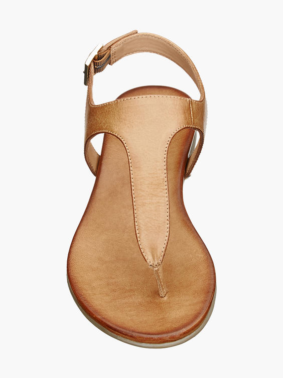 Tan Leather Toe Post Sandals
