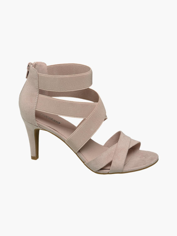 Nude Elasticated Strappy High Heels