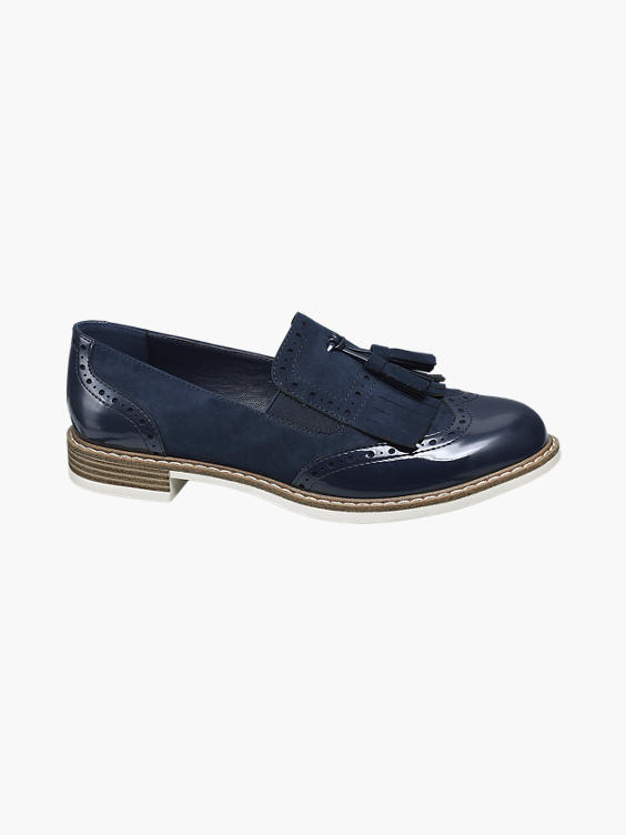 Navy Patent Tassel Loafers