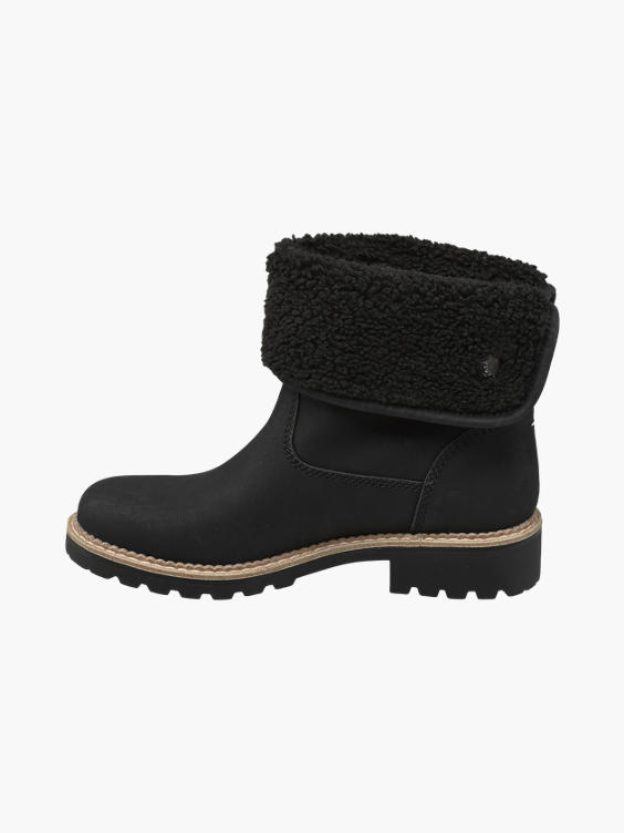 Black Warm Lined Ankle Boots