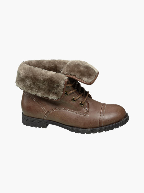 Landrover Tan Fur Top Ankle Boots