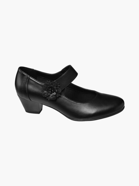 Ladies Black Comfort Bar Shoes
