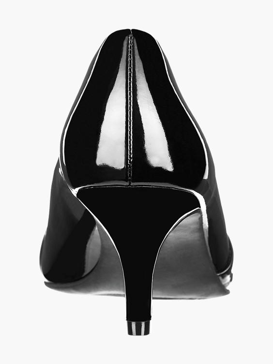 Black Patent Heeled Court Shoes