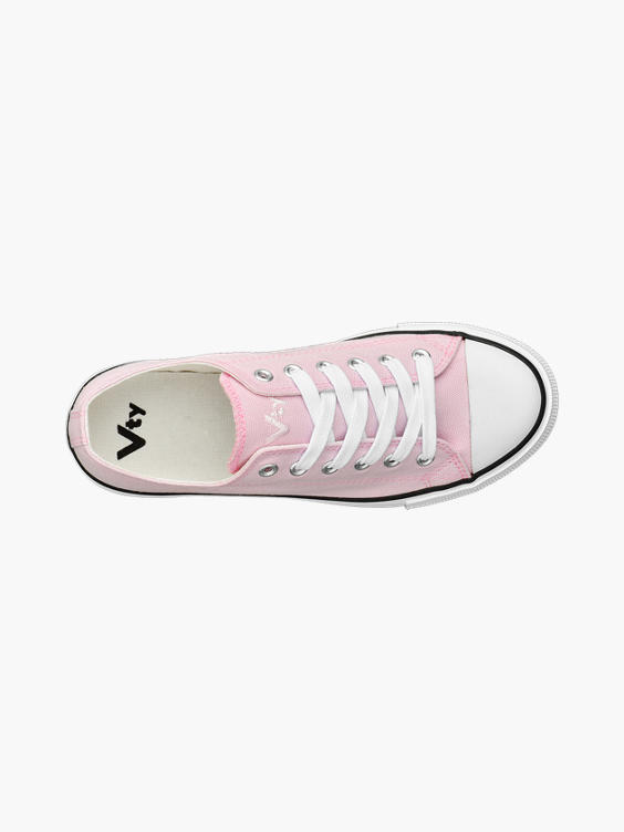 VTY Ladies Pink Lace-up Canvas Shoes