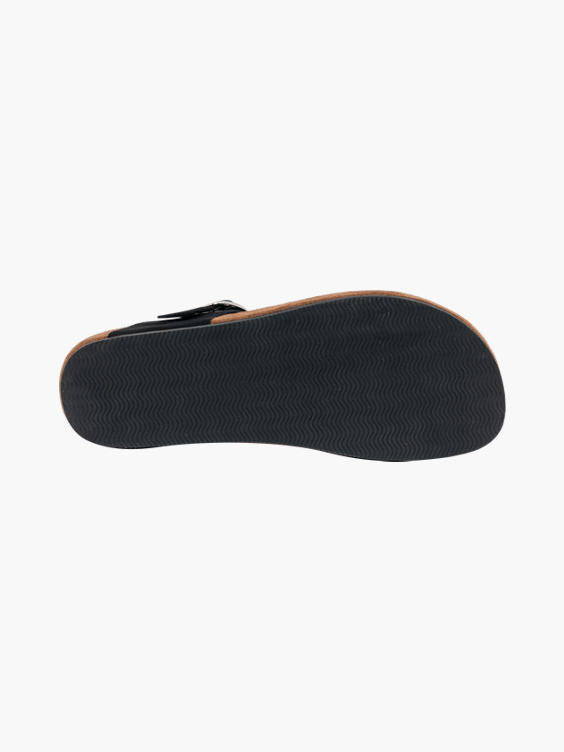 Black Toe-post Footbed Sandals