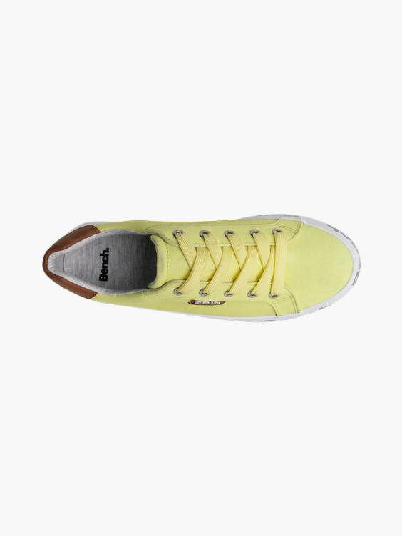 Ladies Yellow Canvas Lace Up Trainers