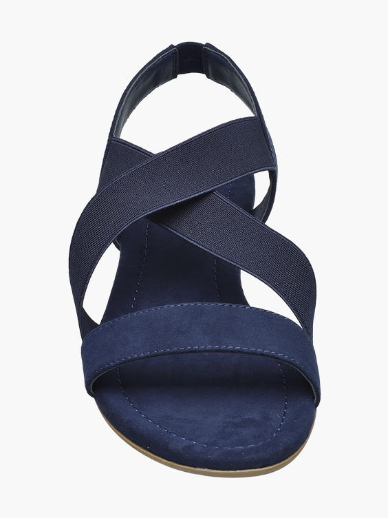 Navy Elasticated Strappy Sandals