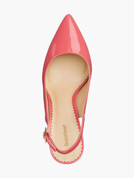 Pink Slingback Patent Court Shoes