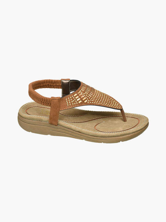 Tan Toe-post Sandals