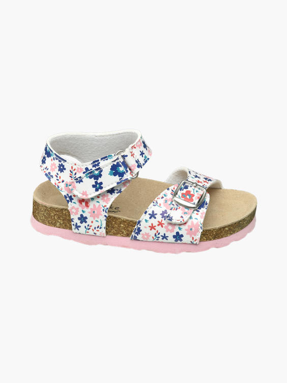 Toddler Girl White Multi Floral Footbed Sandals