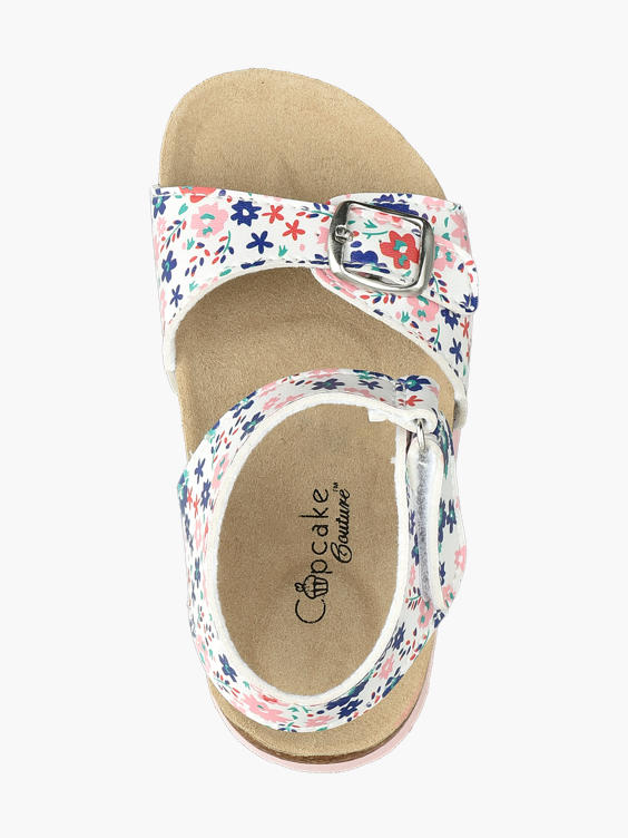 Toddler Girl White Multi Floral Footbed Sandals