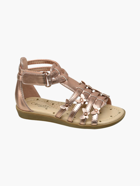 (Cupcake Couture) Toddler Girl Rose Gold Butterfly Gladiator Sandals in