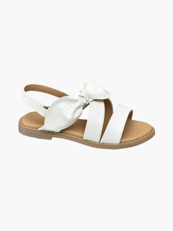 Junior Girl White Knot Detail Sandals