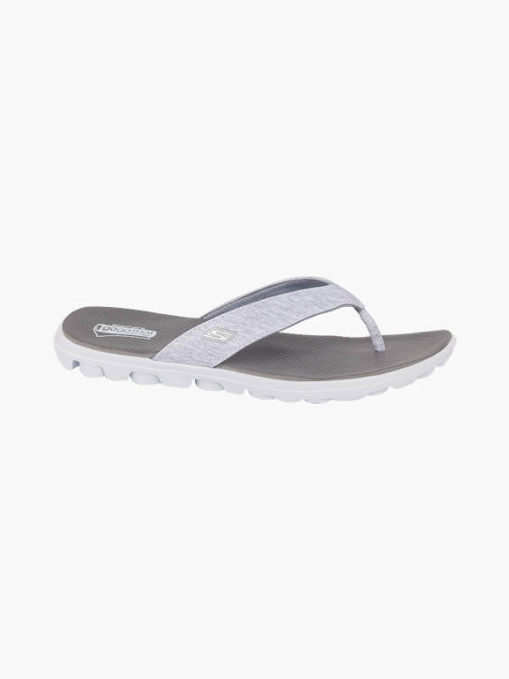 (Skechers) Ladies Skechers Grey Toe-post Flip Flops in Grey | DEICHMANN