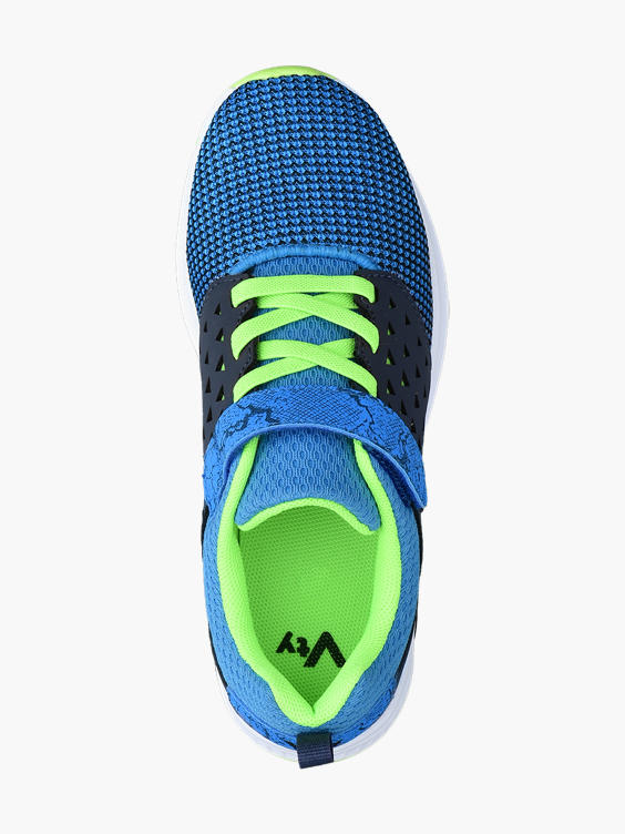Junior Boys VTY Blue/ Green Touch Strap Trainers