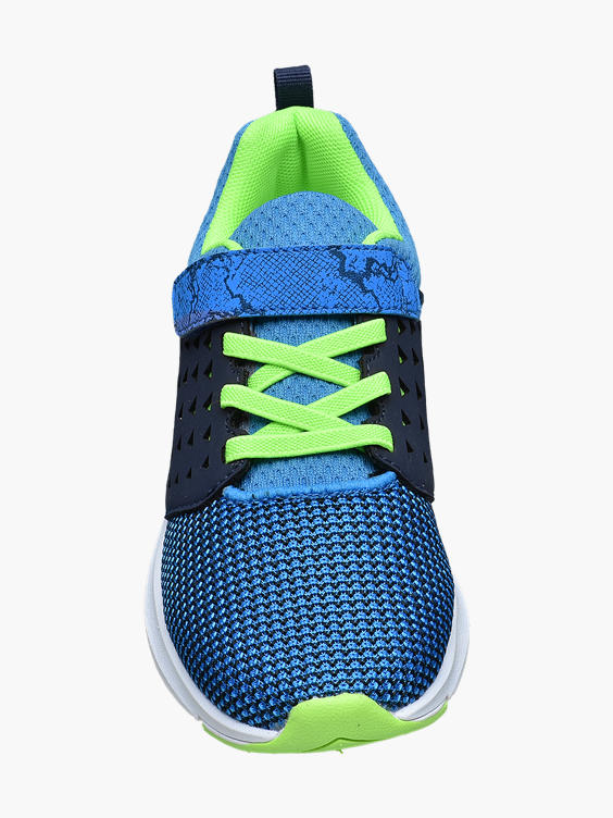 Junior Boys VTY Blue/ Green Touch Strap Trainers