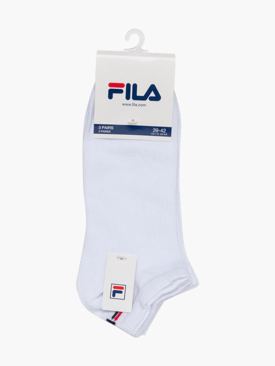 Ladies Fila 3 Pack White Trainer Sports Socks (39-42)