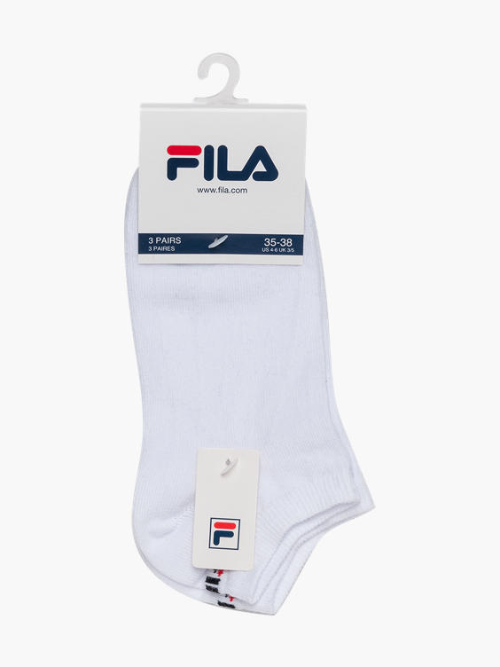 Ladies Fila 3 Pack White Trainer Sports Socks (35-38)