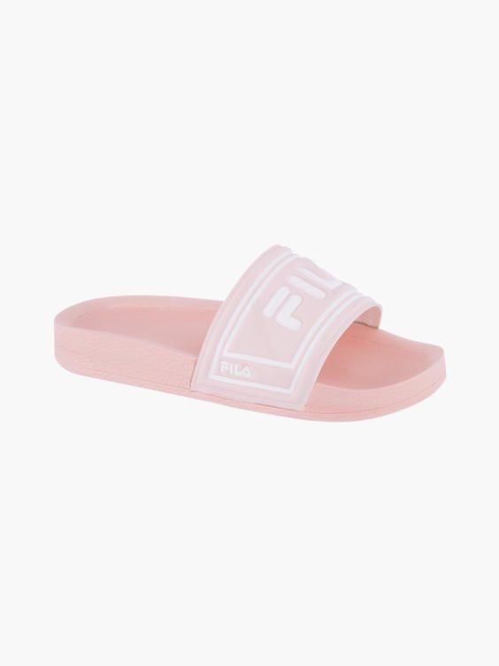 Junior Girls Pink/ White Fila Slides