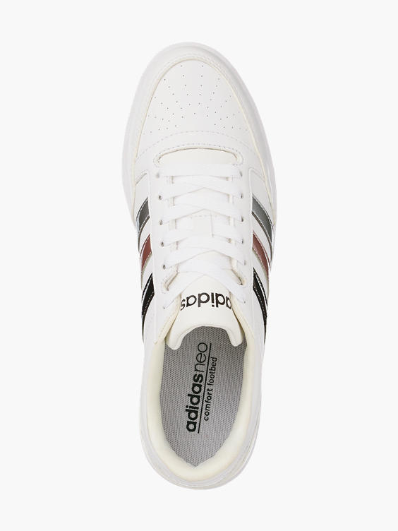Ladies Adidas VL Hoops White Lace-up Trainers