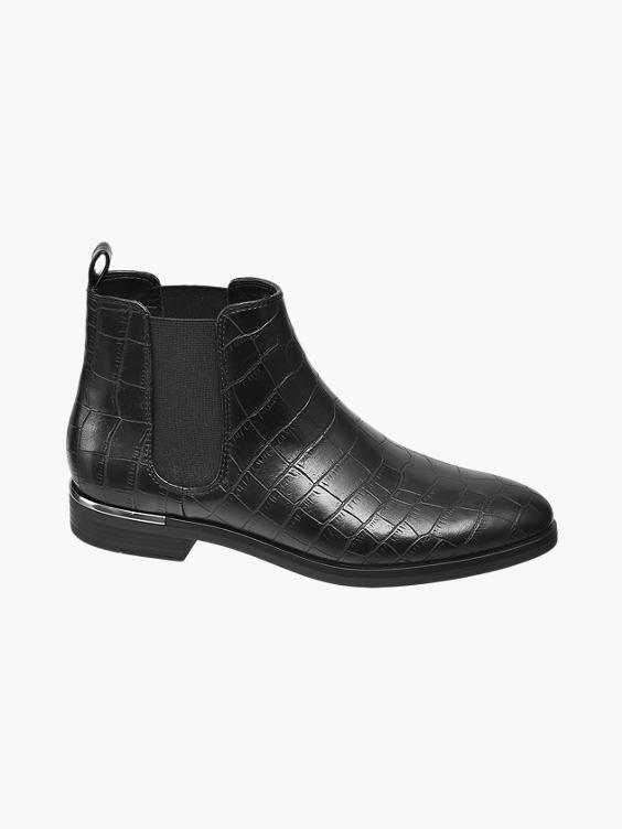 Black Croc Chelsea Boots