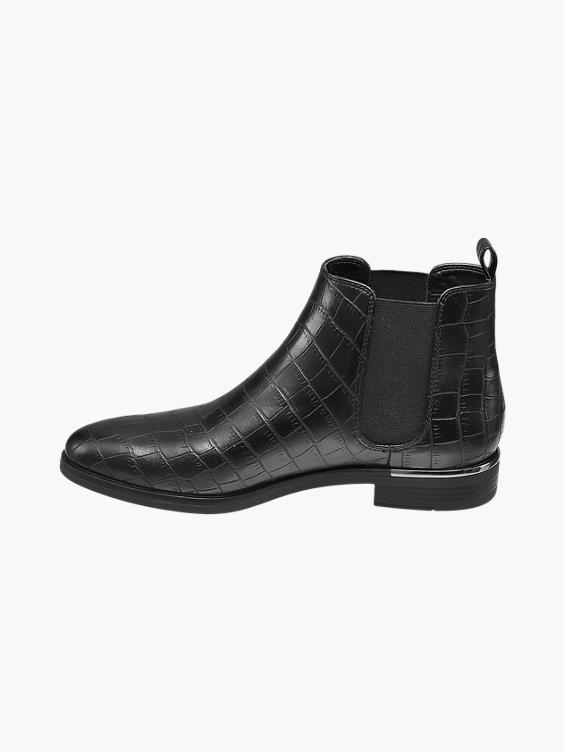 Black Croc Chelsea Boots