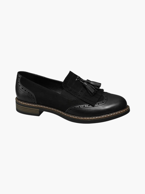 Ladies Black Tassel Loafers