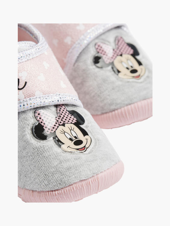 Roze pantoffel Minnie Mouse klittenband